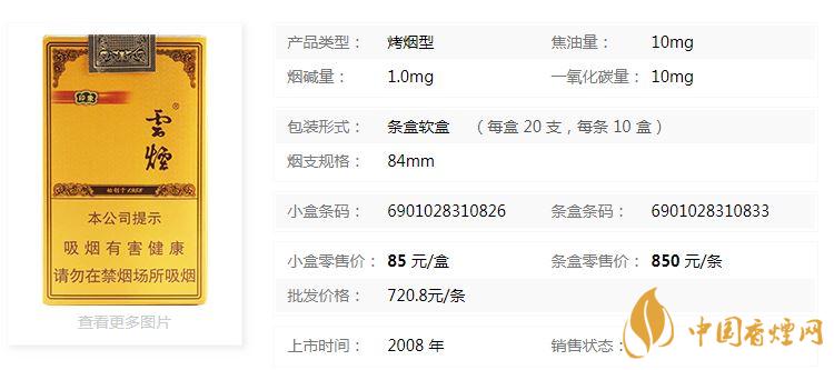 云煙軟禮印象小盒多少錢一包？云煙軟禮印象小盒價(jià)格2020